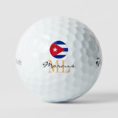 Mit Monogramm kubanische Flagge & Kuba-Golfbälle Golfball (Vorderseite)