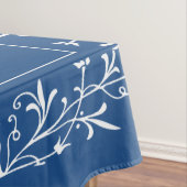Mit Monogramm kundenspezifischer Text-blaue Tischdecke (Beispiel)