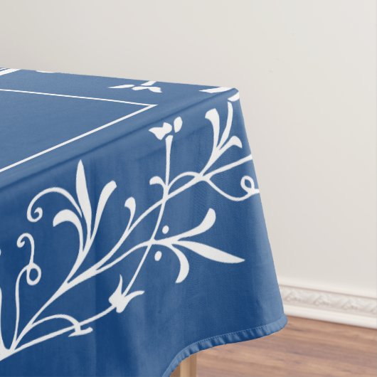 Mit Monogramm kundenspezifischer Text-blaue Tischdecke (Beispiel)