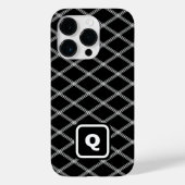 Mit Monogramm Kunst-Déco in Schwarz und Weiß Case-Mate iPhone Hülle (Rückseite)