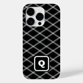 Mit Monogramm Kunst-Déco in Schwarz und Weiß Case-Mate iPhone 14 Pro Hülle