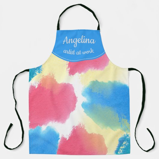Mit Monogramm Künstlerin Erwachsene Paint Party Schürze (Vorderseite)