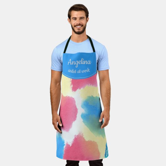 Mit Monogramm Künstlerin Erwachsene Paint Party Schürze (Getragen)