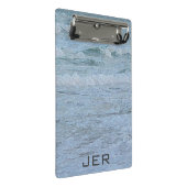 Mit Monogramm künstlerische Blaue Ozeane Kunst Mini Klemmbrett (Schrägansicht)