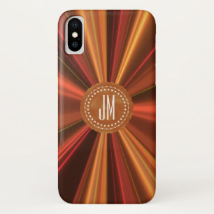 Mit Monogramm Kupfer Rotes Abstraktes Fraktal Case-Mate iPhone Hülle