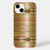 Mit Monogramm Kupfer- und Goldstreifen Case-Mate iPhone Hülle (Rückseite)