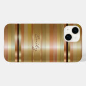 Mit Monogramm Kupfer- und Goldstreifen Case-Mate iPhone Hülle (Rückseite (Horizontal))
