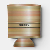 Mit Monogramm Kupfer- und Goldstreifen Dosenkühler (Rückseite)