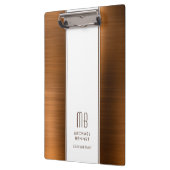 Mit Monogramm Kupferbrown-Metallgepanzerte Klemmbrett (Links)