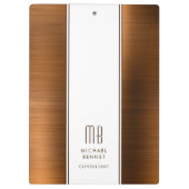 Mit Monogramm Kupferbrown-Metallgepanzerte Klemmbrett (Rückseite)