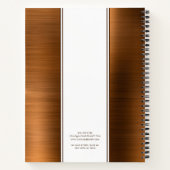 Mit Monogramm Kupferbrown-Metallgepanzerte Notizblock (Rückseite)