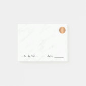 Mit Monogramm Kupferkreis aus weißem Marmor Post-it Klebezettel (Vorderseite)