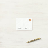 Mit Monogramm Kupferkreis aus weißem Marmor Post-it Klebezettel (Auf Schreibtisch)