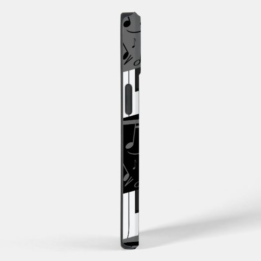 Mit Monogramm Kurven-Klaviertasten und Musiknoten Case-Mate iPhone Hülle (Rückseite / Rechts)