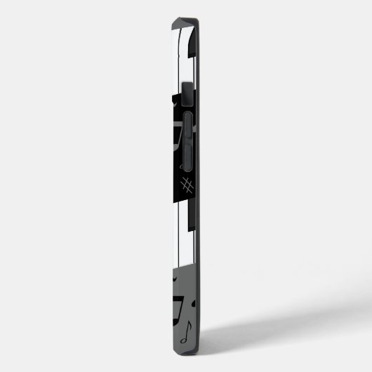 Mit Monogramm Kurven-Klaviertasten und Musiknoten Case-Mate iPhone Hülle (Rückseite / Links)