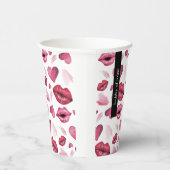 Mit Monogramm Küsse und Herzmuster Wasserfarbe Pappbecher (Rechts)