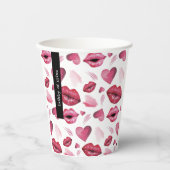 Mit Monogramm Küsse und Herzmuster Wasserfarbe Pappbecher (Vorderseite)