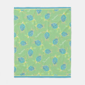 Mit Monogramm Küstenmeer Schildkröte Blaues Grün Fleecedecke (Vorderseite)