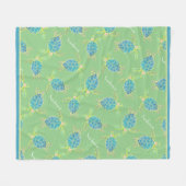 Mit Monogramm Küstenmeer Schildkröte Blaues Grün Fleecedecke (Vorderseite (Horizontal))