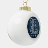 Mit Monogramm "L" Keramik Kugel-Ornament (Links)