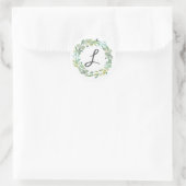Mit Monogramm L Rundsticker, Umschlag Aufkleber L (Tasche)