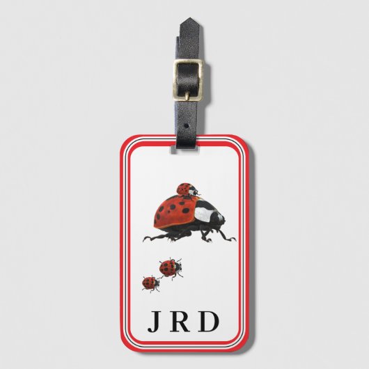 Mit Monogramm Ladybug-Fragezeichen Gepäckanhänger (Vorderseite Vertikal)