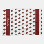 Mit Monogramm Ladybug-Muster Geschirrtuch (Horizontal)