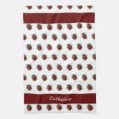 Mit Monogramm Ladybug-Muster Geschirrtuch (Vertikal)