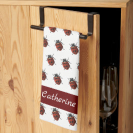 Mit Monogramm Ladybug-Muster Geschirrtuch