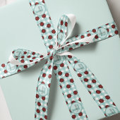 Mit Monogramm Ladybug und Türkis Gingham Satinband