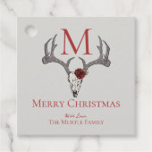 Mit Monogramm Land - Weihnachtsmäntel und Rose Geschenkanhänger (Vorderseite)