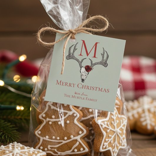 Mit Monogramm Land - Weihnachtsmäntel und Rose Geschenkanhänger