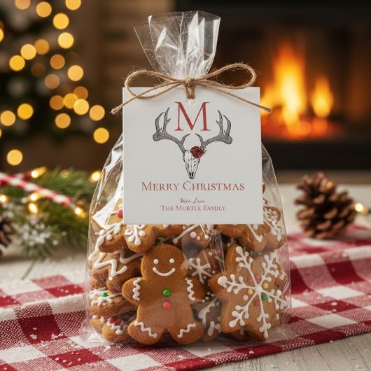 Mit Monogramm Land - Weihnachtsmäntel und Rose Geschenkanhänger