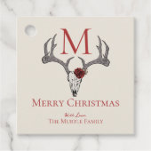 Mit Monogramm Land - Weihnachtsmäntel und Rose Geschenkanhänger (Vorderseite)