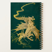 Mit Monogramm Lang Green Fairy Book Dotted Journal Notizblock (Rückseite)