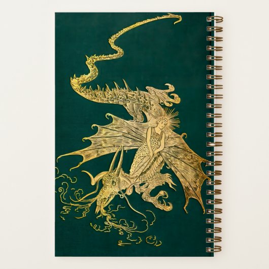 Mit Monogramm Lang Green Fairy Book Dotted Journal Notizblock (Rückseite)