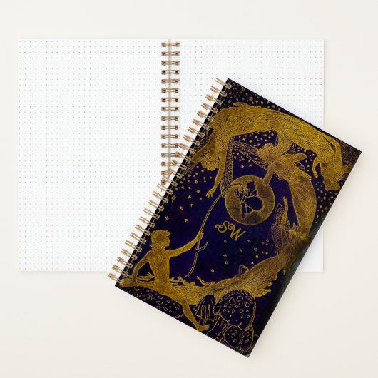Mit Monogramm Lang Violet Fairy Book Dotted Journa Notizblock (Innen)