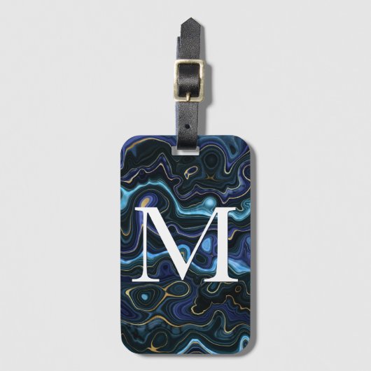 Mit Monogramm Lapis Lazuli Gepäckanhänger (Vorderseite Vertikal)