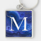 Mit Monogramm Lapis Lazuli Schlüsselanhänger (Vorne)