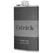 Mit Monogramm Lasche aus Leder Flachmann (Links)