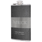 Mit Monogramm Lasche aus Leder und Metall Flachmann (Links)