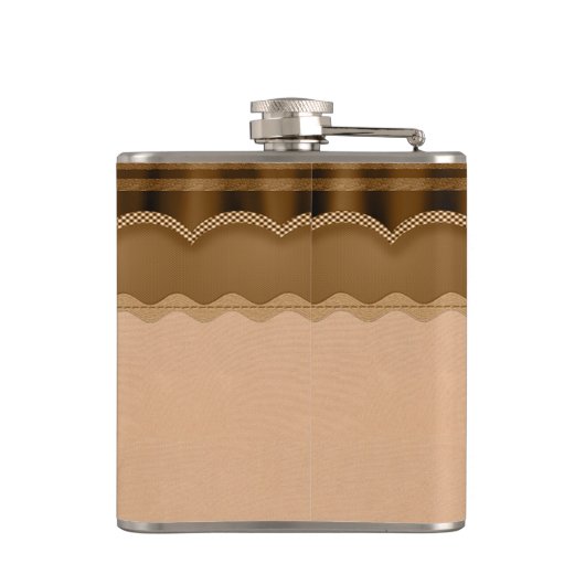 Mit Monogramm Lasche für Leder und Herz Flachmann (Rückseite)