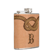 Mit Monogramm Lasche für Leder und Rope Flachmann (Rechts)