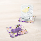 Mit Monogramm Lavendel Blumenpapier-Untersetzer Rechteckiger Pappuntersetzer (Vor Ort)