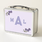 Mit Monogramm Lavendel Metall Brotdose (Rückseite)