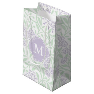 Mit Monogramm Lavendel-Minzen-Blumendamast-Muster Kleine Geschenktüte