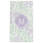 Mit Monogramm Lavendel-Minzen-Blumendamast-Muster Kleine Geschenktüte (Vorderseite)