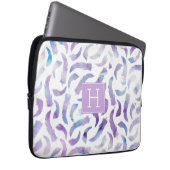 Mit Monogramm Lavendel- und Blautöne Laptopschutzhülle (Vorne Rechts)