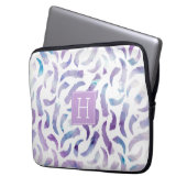 Mit Monogramm Lavendel- und Blautöne Laptopschutzhülle (Vorderseite Links)