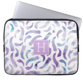 Mit Monogramm Lavendel- und Blautöne Laptopschutzhülle (Vorderseite)